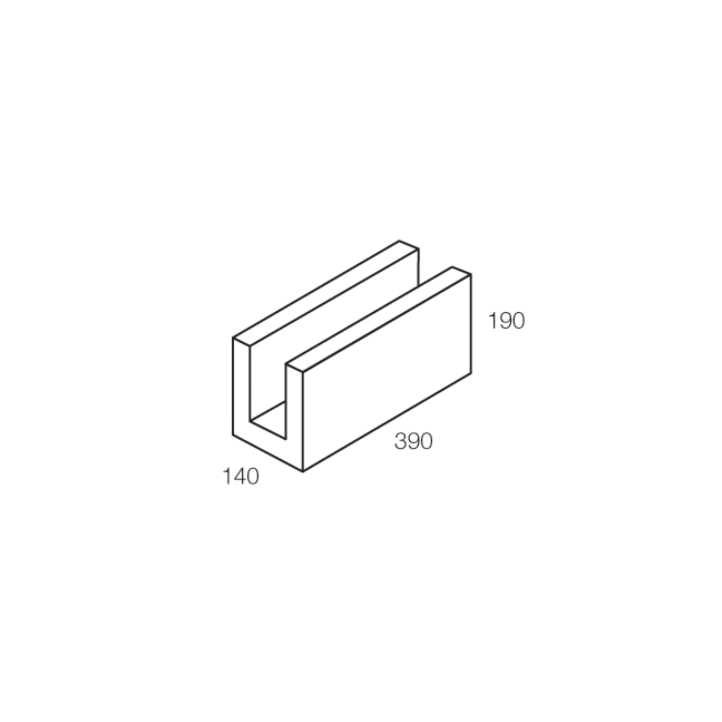 15.12 Concrete Block Lintel 150 Series 390x140x190mm (Grey)