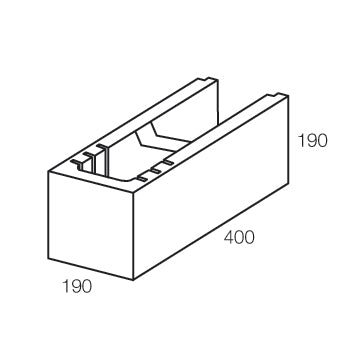 20.21SB Concrete Speed Blox Corner Perp-Free Block 400x190x190mm (Grey)