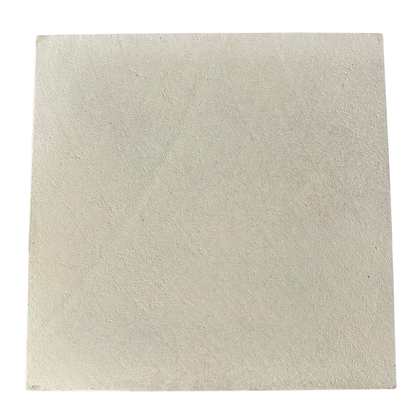 Beige square tile with a textured surface on a white background