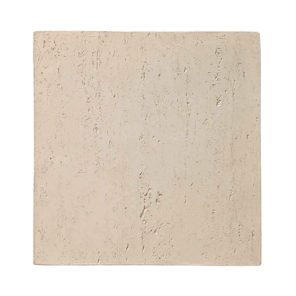 Beige stone tile with a textured surface on a white background
