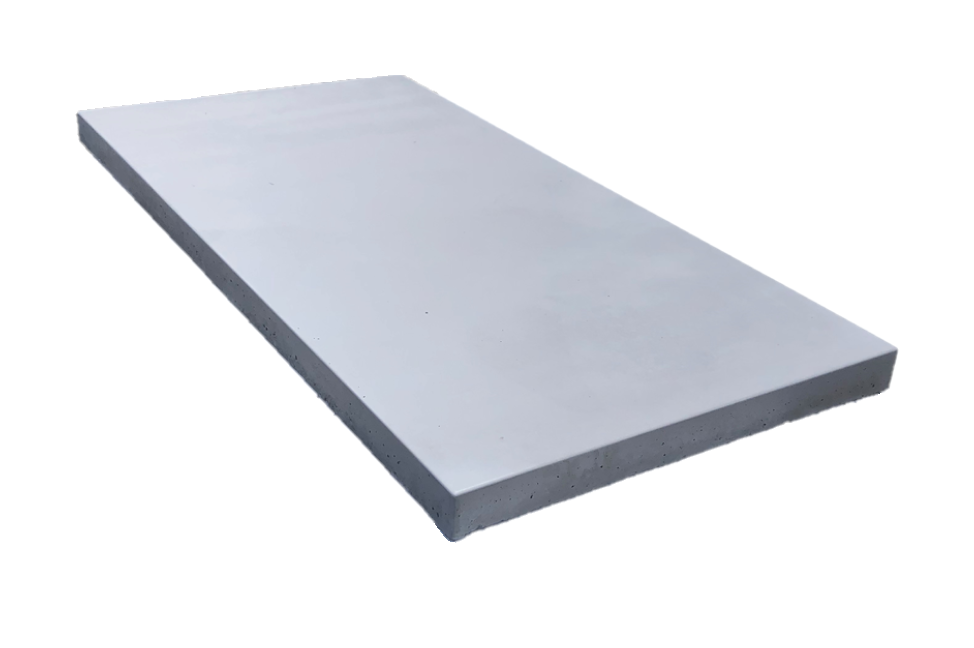Rectangular litecon gray slab on a white background
