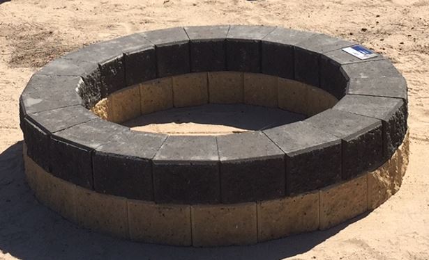 Fire Pit - DIY Mini Block Kit 2 Layer (Two-Tone Charcoal and Oatmeal)