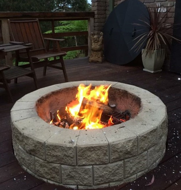 Fire Pit - DIY Mini Block Kit 2 Layer (Oatmeal)