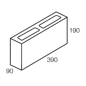 10.01 Concrete Block Standard 100 Series 390x90x190mm (Grey)