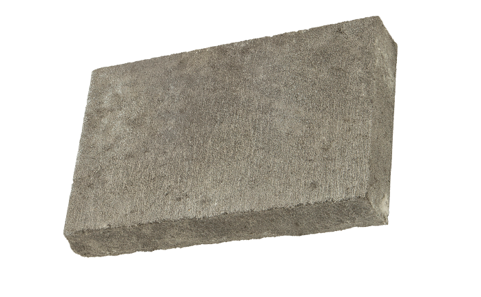 Rectangular concrete block on a white background