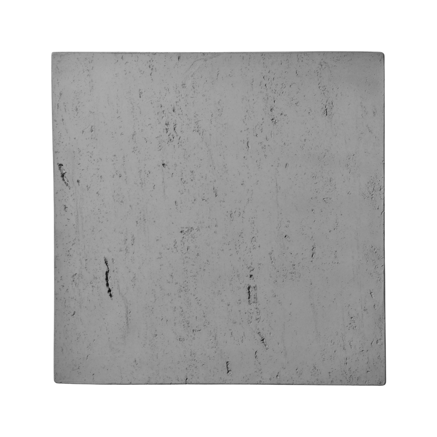 Gray concrete tile with a textured surface on a white background