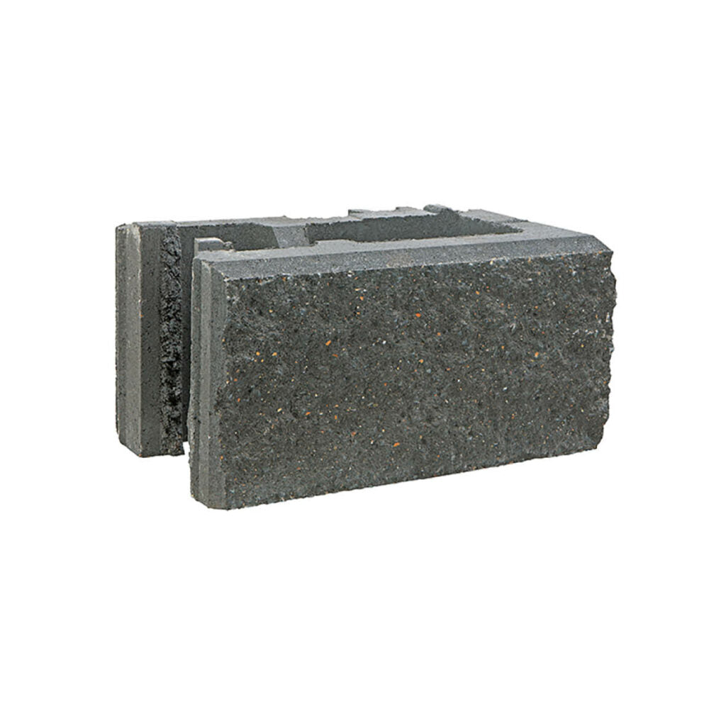 Two gray concrete blocks on a white background
