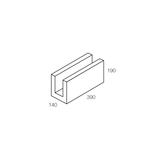 15.12 Concrete Block Lintel 150 Series 390x140x190mm (Grey)