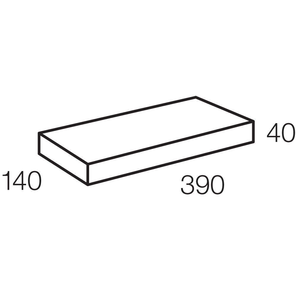 Rectangular block with dimensions labeled on a white background