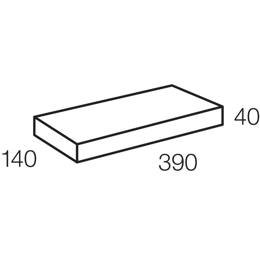 Rectangular block with dimensions labeled on a white background