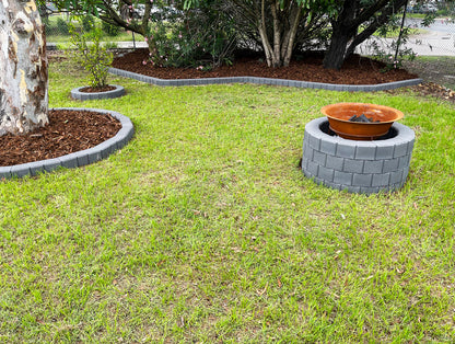 WedgeBlok Garden Edging Blocks 160/120x140x125mm (Charcoal)