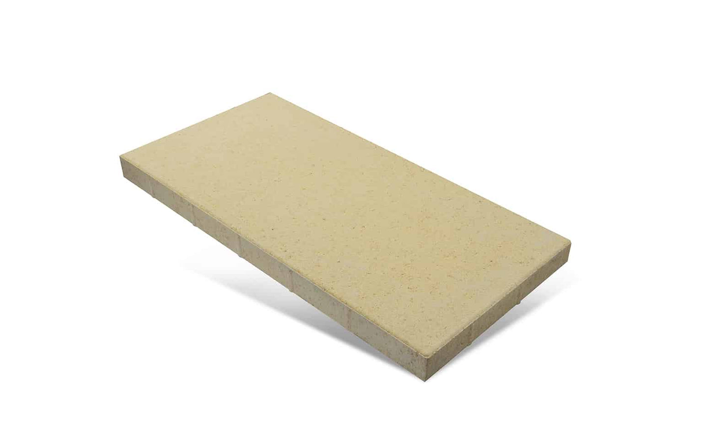 Beige rectangular stone on a white background