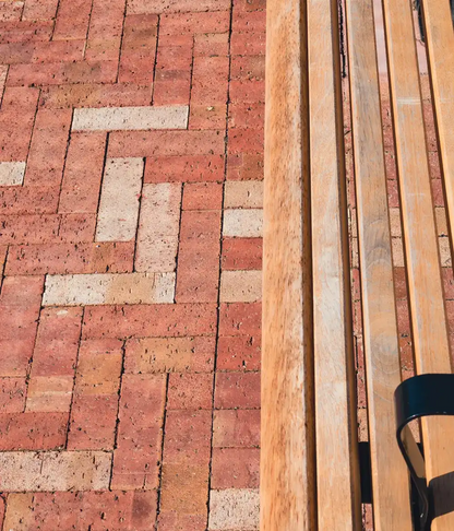 Blush slimline pavers on patio