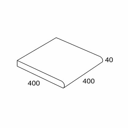 Terrain Bullnose Pavers 400x400x40mm (Charcoal)