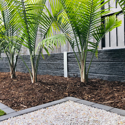 Timber Look Concrete Sleeper 2000mm Retaining Wall - Sealed (Smokey)