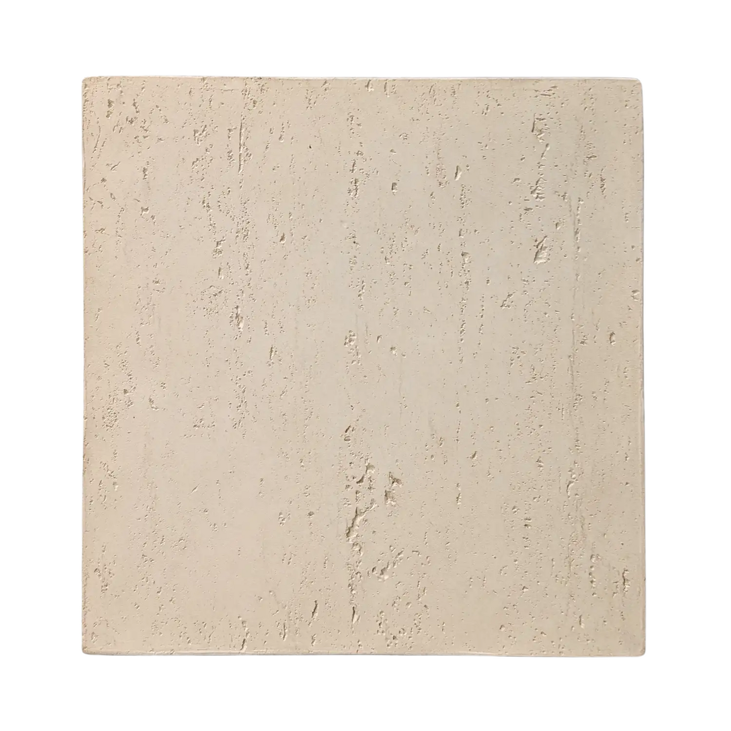 Beige stone tile with a textured surface on a white background