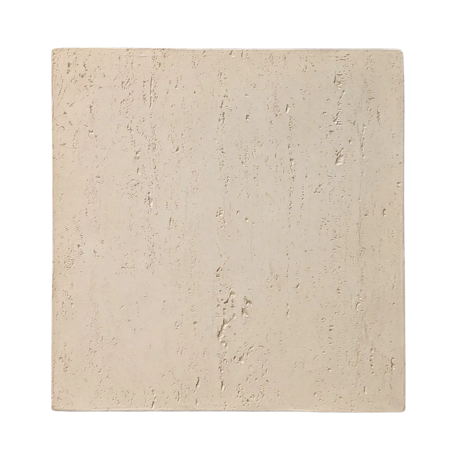 Beige stone tile with a textured surface on a white background