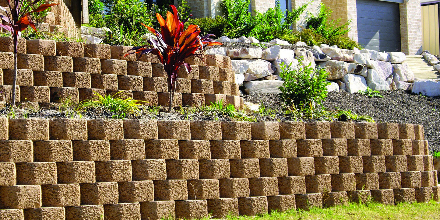 Gardenwall Soft-Split Retaining Wall Blocks 295x210x125mm (Paperbark)