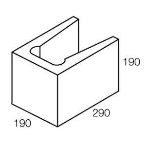 20.25 Concrete Block Three Quarter Lintel 200 Series 290x190x190mm (Grey)
