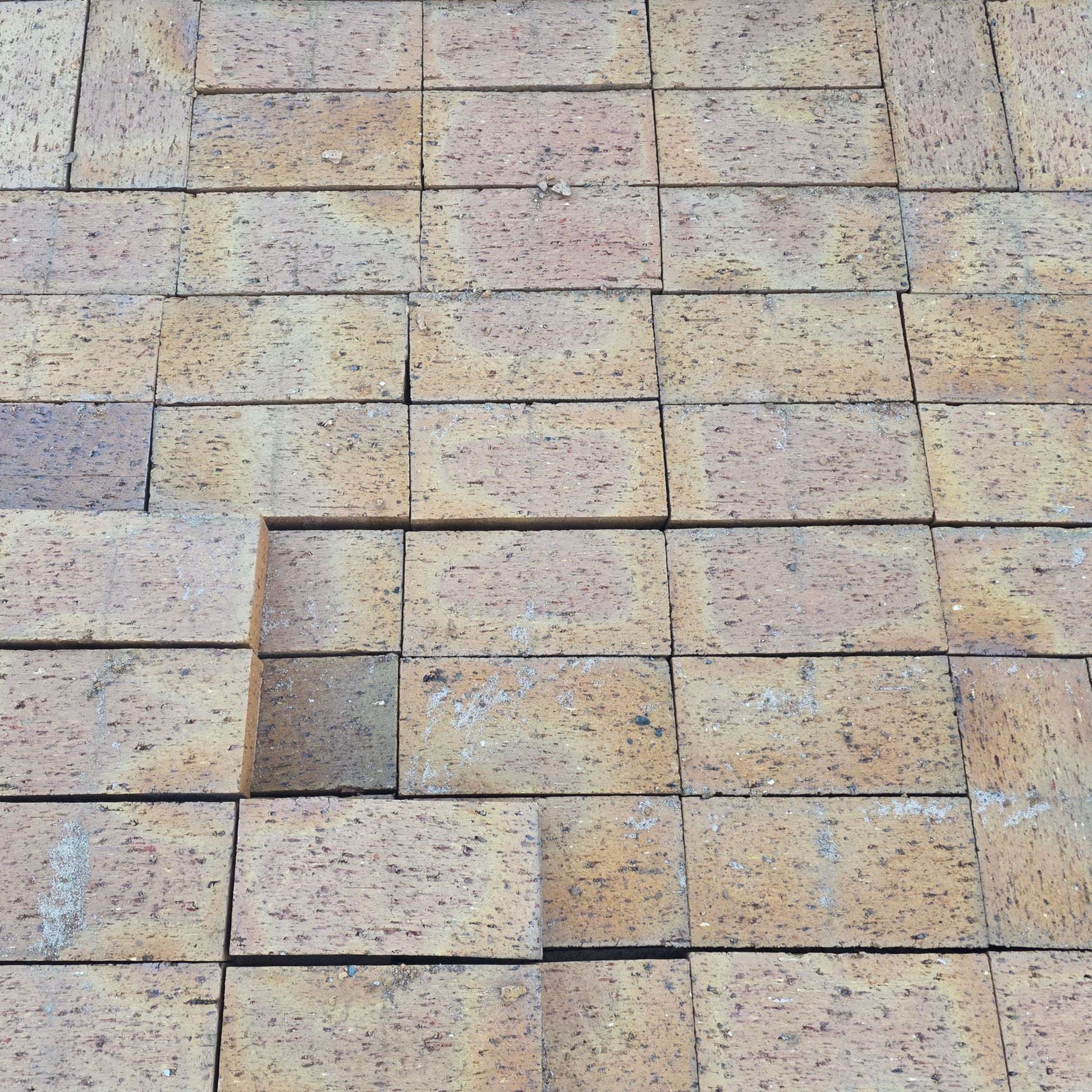 Patterned stone tiles arranged in a grid