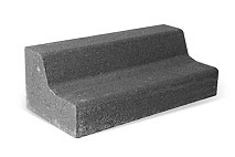 Gray concrete edging on a white background