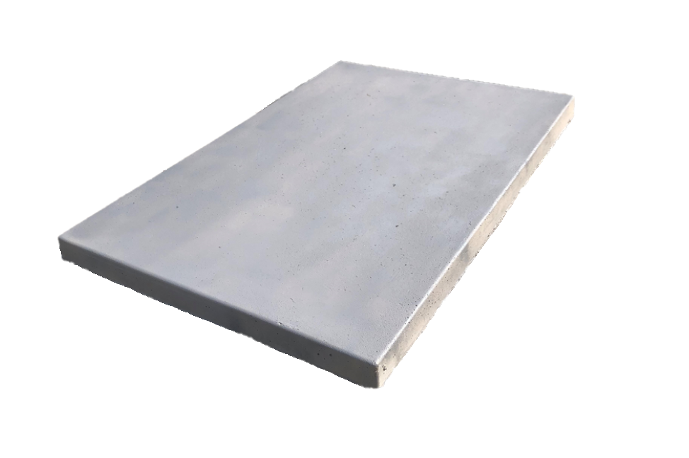 Rectangular concrete slab on a white background