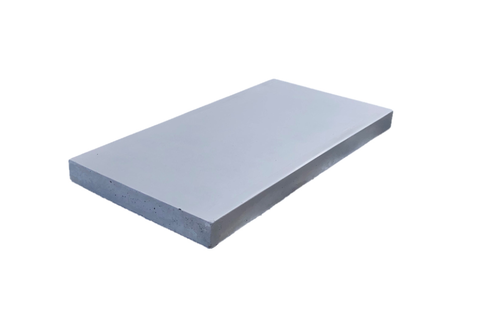 Rectangular litecon concrete slab on a white background