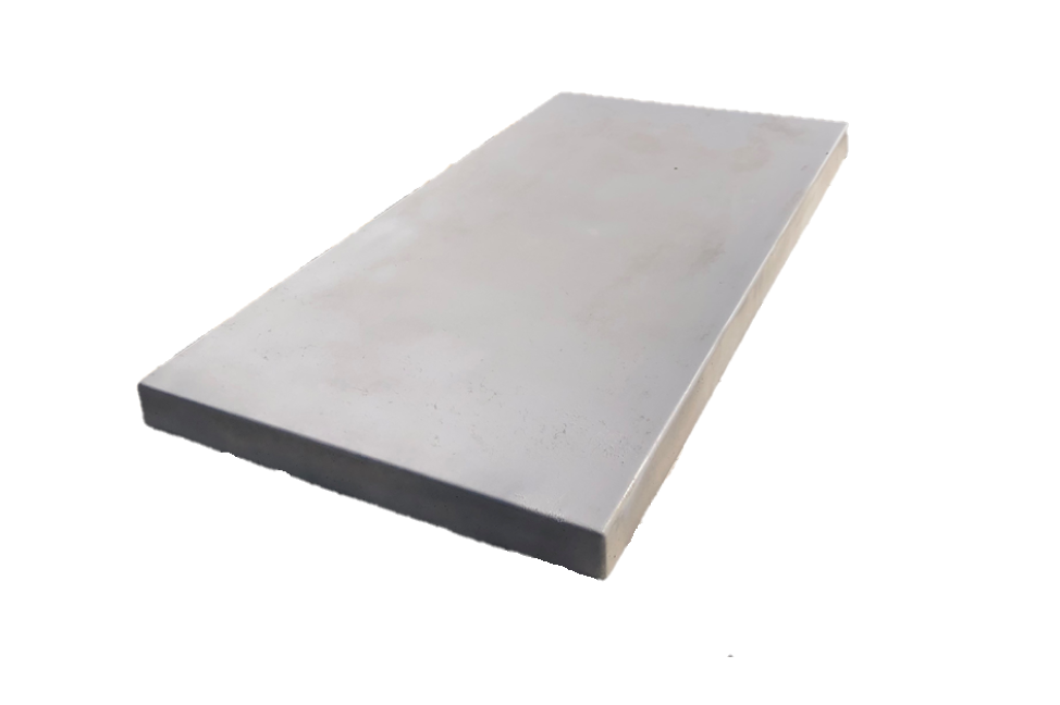 Rectangular concrete litecon slab on a white background