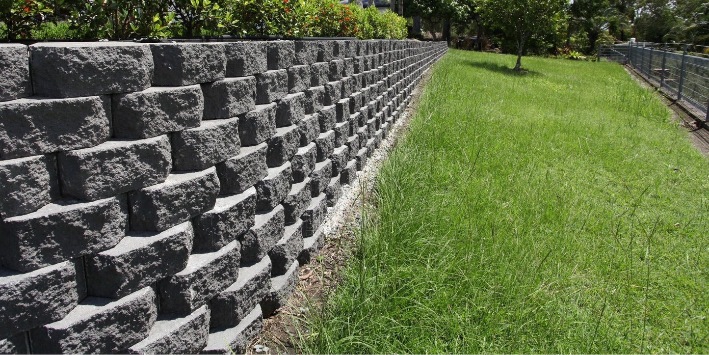 Gardenwall Standard Retaining Wall Blocks 295x203x125mm (Charcoal)