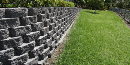 Gardenwall Standard Retaining Wall Blocks 295x203x125mm (Charcoal)