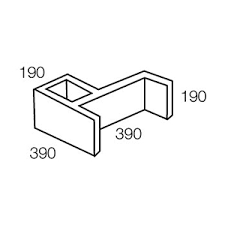 20.60 Concrete Block Bonded Pilaster Return 200 Series 390x390x190mm (Grey)