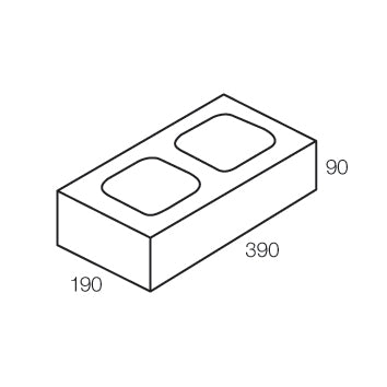 20.71 Concrete Block Half Height 200 Series 390x190x90mm (Grey)