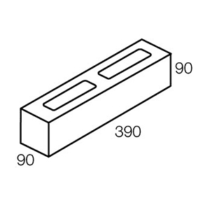 10.71 Concrete Block Standard Half Height 100 Series 390x90x90mm (Grey)