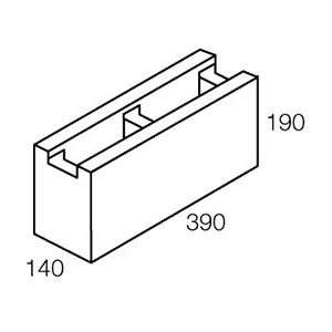 15.45 Concrete Block Cleanout 150 Series 390x140x190mm (Grey)