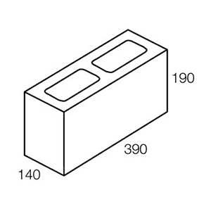15.01 Concrete Block Standard 150 Series 390x140x190mm (Grey)