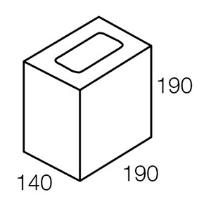 15.703 Concrete Block Reduced Core Half 150 Series 190x140x190mm (Grey)