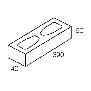 15.71 Concrete Block Half Height 150 Series 390x140x90mm (Grey)