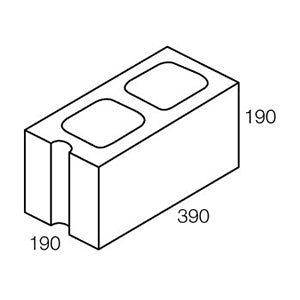 20.09 Concrete Block Control Joint 200 Series 390x190x190mm (Grey)