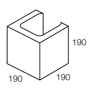 20.13 Concrete Block Half Lintel 200 Series 190x190x190mm (Grey)