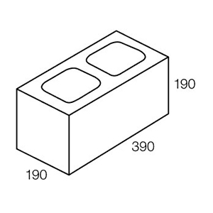 20.01 Concrete Block Standard 200 Series 390x190x190mm (Grey)