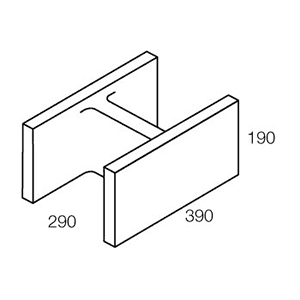 30.48 Concrete Block H Block 300 Series 390x290x190mm (Grey)