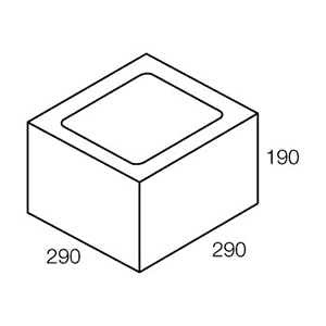 30.02 Concrete Block Three Quarter Length 300 Pier Block 300 Series 290x290x190mm (Grey)