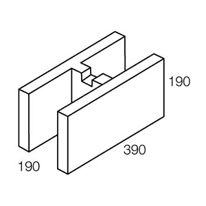 20.48 Concrete H Block 200 Series 390x190x190mm (Grey)