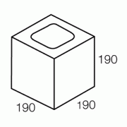 20.03 Concrete Block Half Length 190x190x190mm (Grey)