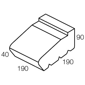 20.40 Concrete Block Half Height Sill 200 Series 190x190x90mm (Grey)