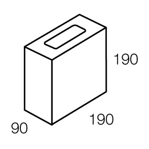 20.04 Concrete Block Quarter 200 Series 190x90x190mm (Grey) - Also 10.03 Concrete Block Half