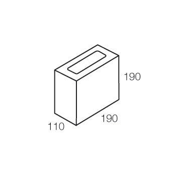 12.703 Concrete Block Reduced Core Half-Length 120 Series 190x110x190mm (Grey)