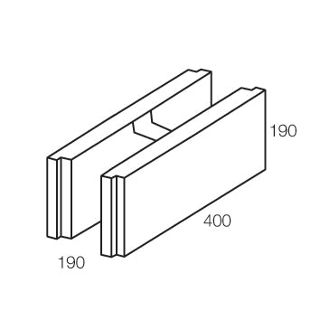 20.48SB Concrete Speed Blox H Perp-Free Block 400x190x190mm (Grey)