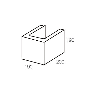 20.03SB Concrete Speed Blox Half Perp-Free Block 200x190x190mm (Grey)