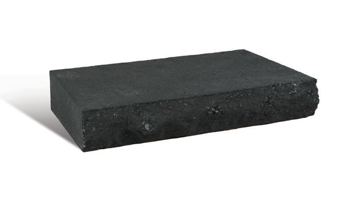 Black rectangular block on a white background